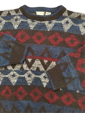 Vintage Winter/Holiday Sweater Unisex Women’s/Men’s Multicolor Acrylic Made Sz L